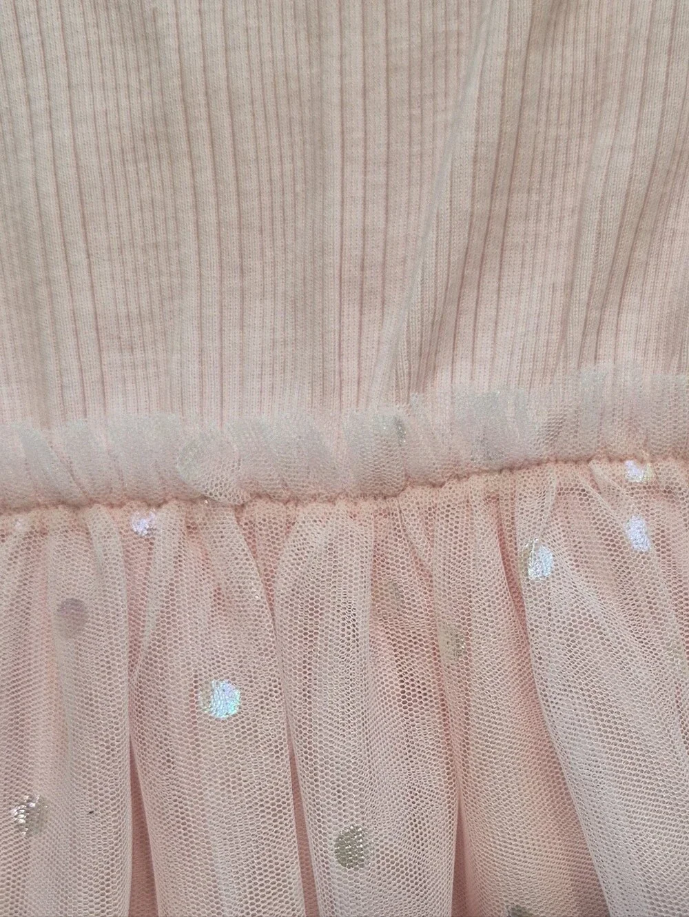 NEW Sz XL (14-16) Girls Ribbed Tulle Tutu Dress Pink Sparkly Princess Party